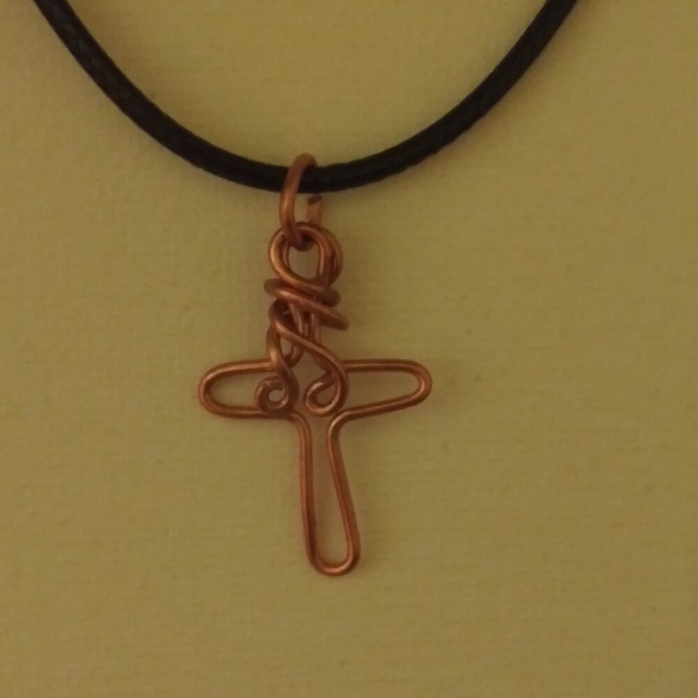 Copper cross pendant